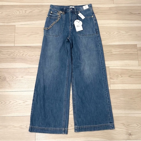 Gap x Cult Gaia High Rise Stride Chain Jeans 29 NWTs - Picture 5 of 11